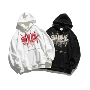 Sweats à capuche personnalisés avec impression bouffante Sweats à capuche personnalisés en coton vierge éponge avec strass Sweats à capuche personnalisés surdimensionnés et lourds pour hommes - Product Image 6