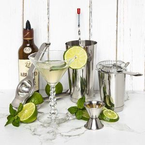 Juego de Herramientas de Bar Modernas de Acero Inoxidable Ecológicas, Herramientas Atemporales para Preparar Cócteles para Amantes del Bar Tradicional en Reuniones Familiares - Product Image 1