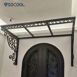 Socool Lujoso dosel de hierro cuadrado negro con vidrio: elegancia elevada y refugio - Product Image 2