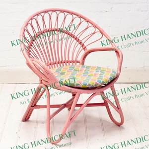 Chaise en rotin ronde fabriquée à la main pour enfants et bébés cultivés naturellement du Vietnam pour le salon - Product Image 1