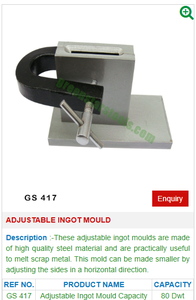 แม่พิมพ์แท่ง417 GS แบบปรับได้สำหรับเครื่องมือเครื่องประดับทำจากสเตนเลสสตีลทองเหลืองและโลหะที่ทนทาน - Product Image 2