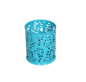 Porte-stylo en métal avec fil métallique Porte-stylo de forme ronde fini or Porte-crayon élégant Organisateur de bureau Porte-stylo - Product Image 4