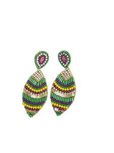 Boucles d'oreilles tendance en dentelle et perles pour femmes, faites à la main, multi-perles, bijoux de fête festifs - Product Image 3