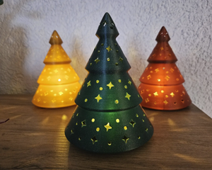 Red Star Cutout IP68 Impermeable LED Light Outdoor Tealight Árboles de Navidad con portavelas de metal Decoraciones navideñas - Product Image 1