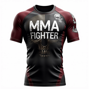 BJJ Rash Guard Custom MMA Sublimado Combate Deportes Gimnasio Entrenamiento Rendimiento Atlético Entrenamiento Tela transpirable - Product Image 2