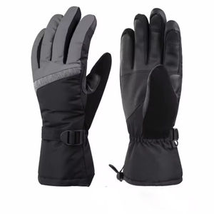 Gants de ski et de snowboard personnalisés, imperméables, à doigts entiers, fermeture à boucle et crochet, antidérapants, chauds, vente en gros, logo personnalisé pour hommes - Product Image 1