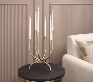 Premium Modern Golden <b>Candle</b> Stand Perfect For Adding Sophisticated Stylish Cozy And Decorative Charm - Product Image 1