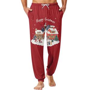 Haute tendance produit cordon fermeture polyester et coton tissu à la mode tenue décontractée pantalons de survêtement pour hommes - Product Image 1