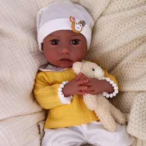 Poupée Reborn Babeside Saria de 12 pouces, corps entier en silicone platine, jouet doux, souriante, bébé fille afro-américaine réaliste, cadeau pour - Product Image 2
