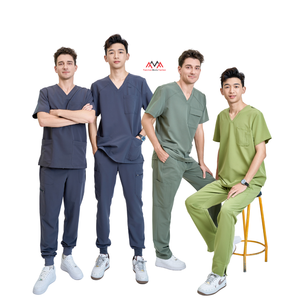 BEST SELLING <b>scrubs</b> <b>set</b> stylish nursing uniform medical lab coat white unisex private label hospital clothes FMF uniform OEM/ODM - Product Image 4