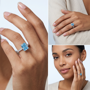 Anillo de Diamante Azul Corte Radiante - Kennedy - Product Image 3