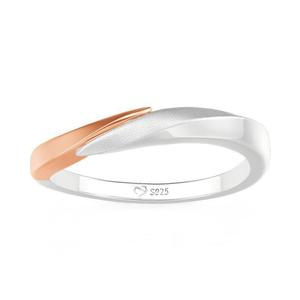 Anillo de boda para hombre Jeulia curvado, retorcido, acabado arenado, bicolor, a la moda - Product Image 3