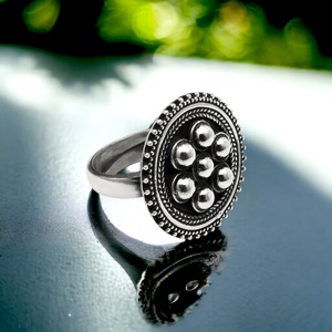 Top Selling Product in 2024 Solid 925 Sterling Oxidized Silver Round Shape Elegant <b>Ring</b> for Her Indian Handmade Jewelry Exporter - Product Image 2