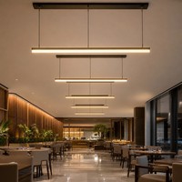 Lampe suspendue linéaire LED en aluminium de 1200 mm pour salle à manger de restaurant, lumière de plafond chaude dimmable 3000K