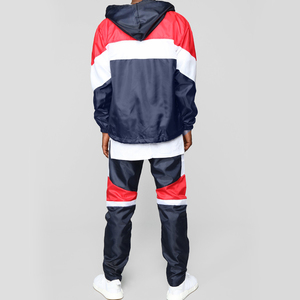 Survêtement pour homme avec logo personnalisé en gros, bloc de couleur, coupe-vent, rétro années 90, imperméable, Techwear, jogging léger, ensembles de survêtements - Product Image 2