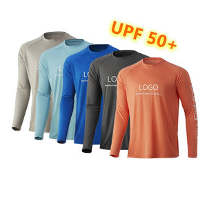 UPF 50 + Protección solar Absorbe la humedad Hombres de manga larga de malla Uv Sun Shirts Rash Guard Camisas de pesca - Product Image 1