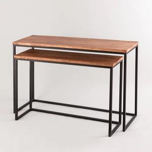 Ensemble de tables d'appoint modernes et minimalistes en métal avec cadre géométrique, utilisation polyvalente, accent parfait pour la décoration intérieure contemporaine - Product Image 5