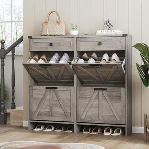 Mueble Zapatero Estrecho Independiente de Madera Estilo Rústico Contemporáneo con Puertas y <span class=keywords><strong>Cajones</strong></span> para el Hogar, Venta al por Mayor - Product Image 2