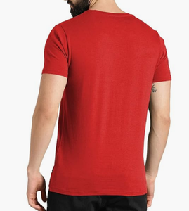 T-shirt à manches courtes imprimé de logo personnalisé 95/5% coton de haute qualité pour hommes, col rond avec position du logo avant - Product Image 4