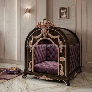 <span class=keywords><strong>Letto</strong></span> Imbottito Classico Europeo Personalizzato, Struttura in <span class=keywords><strong>Legno</strong></span> Intagliato, <span class=keywords><strong>Testiera</strong></span> Trapuntata in Velluto Viola per Villa e Hotel - Product Image 6