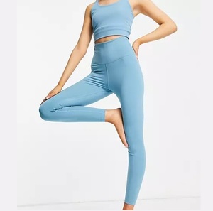 Ropa deportiva de entrenamiento de gimnasio para mujer, conjuntos de Yoga transpirables de secado rápido para exteriores, sujetador de manga larga, ropa ajustada, logotipo frontal sólido - Product Image 3