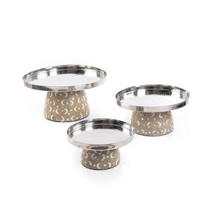 New Hammered Design Set Of 3 Metal <b>Cake</b> Stand <b>Wedding</b> Tabletop Decoration For Home Hotels & Restaurants Use - Product Image 2