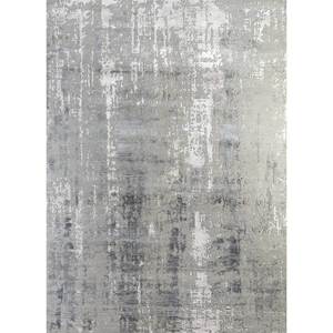 Tapis noué à la main Uvenuti en laine et soie de bambou à motif abstrait gris et noir pour la décoration de la maison, du salon et du couloir, hauteur de poils moelleux - Product Image 1