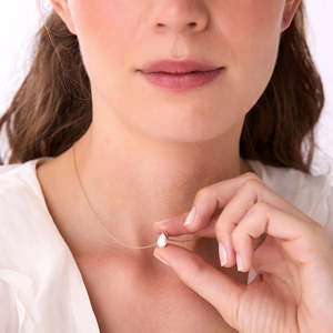 Collier classique avec pendentif en diamant de laboratoire en forme de poire, 1,00 ct E-F VS1, or 14 carats, bijoux fins à porter au quotidien, cadeau - Product Image 3
