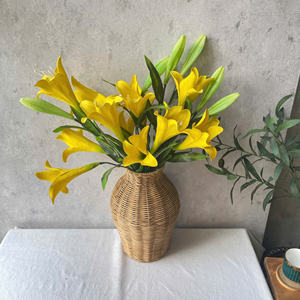 Elegante florero de mimbre tejido de estilo rural para la decoración del hogar - Product Image 6