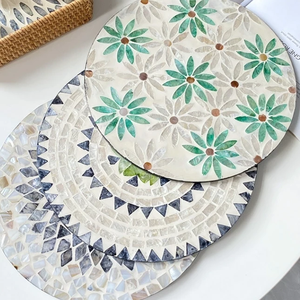 Premium Nacre Inlay Charger Plate from Vietnam Handmade <b>Wooden</b> <b>Placemat</b> for Stylish Dining Tables & Occasions - Product Image 3