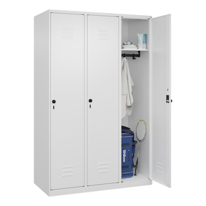 C+P Armadietto per Abbigliamento Cabo, 3 Scomparti, 1200 x 500 x 1850 mm, Bianco Traffico, Autoportante - Product Image 3