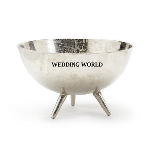 Tazón de chocolate de aluminio niquelado Tazón dulce decorativo de forma redonda Tazón de chocolate elegante nuevo clásico - Product Image 1