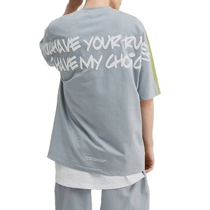 Camiseta con estampado de soplo de fibra de algodón/bambú para hombres y mujeres Diseño de cuello redondo de secado rápido Colores personalizados de alta calidad - Product Image 2