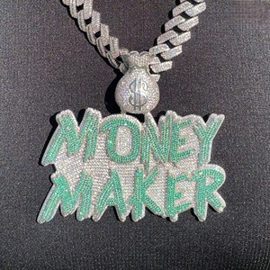 2021 nouveau élégant glacé Hip-hop Style hommes 14K plaqué or en acier inoxydable diamant pendentifs breloques en gros personnalisé Hip Hop - Product Image 4