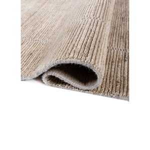 พรมทอมือขนาดใหญ่ Tesoro ลายทางสีเบจและสีน้ำตาล สำหรับห้องนั่งเล่นหรือทางเดินในบ้าน-Hwl-157(Cs-02) - Product Image 2