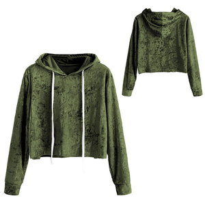 2025 Tie-Dye Women's Crop Hoodie Fashionable Long Sleeve Casual Sweatshirt with Short Hood <b>Winter</b> <b>Top</b> Blouse Front Printed Logo - Product Image 6