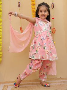 Shalwar Kameez индийский Punjabi Pakistani Patiala Salwar для детей девочек для свадьбы и праздничной вечеринки одежда в стиле <span class=keywords><strong>Dhoti</strong></span> - Product Image 3