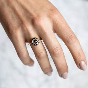 Anillo de dedo romántico chapado en oro espinal negro de Plata de Ley 925 para boda compromiso aniversario fiesta cumpleaños regalos mujeres - Product Image 5