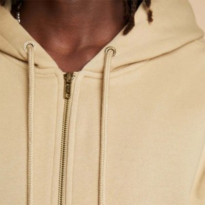 Sweat à capuche zippé kaki classique pour homme-Sweat-shirt zippé confortable et élégant pour un usage quotidien, parfait - Product Image 3