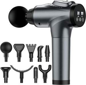 Pistola de Masaje Portátil Recargable Inalámbrica de 5 Cabezales ABS para Gimnasio y Fitness, 12 Niveles de Velocidad, Fisioterapia Infrarroja de Tejido Profundo - Product Image 1