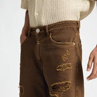 Pantalones Cortos de Mezclilla Casuales de Cintura Alta para Hombre, Marca TRIBON SPORTS, Estilo Moderno, Lavado Claro, Transpirables, de Secado Rápido y Ecológicos