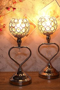 Porte-bougie chauffe-plat en forme de coeur bol en cristal à 3 bras support de bougie votive en verre chandelier de lumière de thé - Product Image 5