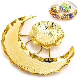 Islamic art metal Ramadan <b>tray</b> with embossed designs used for <b>decorative</b> and functional purposes during Ramadan - Product Image 6