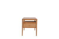 Bureau minimaliste avec deux tiroirs fabriqués à la main en bois de teck massif pour une fonctionnalité intemporelle
