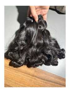 Profundo rizado indio real original donado en templo indio virgen mejor precio para el mercado mayorista extensiones de cabello humano - Product Image 2