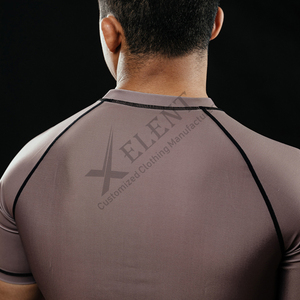 Chaleco de sarpullido Nylon Spandex Tela Playa O-cuello Camisa Natación Surf Camisa Transpirable Anti-uv Sun Rash Guard - Product Image 6