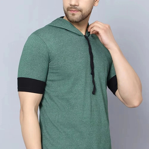 Custom Made Men's Half Zip <b>Fleece</b> Hooded T-<b>Shirt</b> with Zipper Winter Breathable Lightweight Casual Gym Street Style Logo Print - Product Image 5