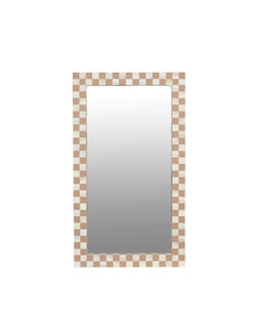 Diseño moderno Incrustaciones de hueso Patrón cuadrado Marco de espejo de pared Incrustaciones de resina Espejos de Mesa para el hogar Producto hecho a mano por exportaciones descaradas - Product Image 2