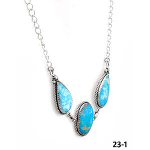 Collier goutte d'eau en turquoise et argent sterling fait main du sud-ouest, cadeau idéal - Product Image 3