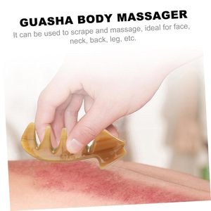 Cuerno Raspado Masaje Guasha Placa para Cuerpo Cuello Cara Empaquetado en una Bolsa Gua Sha Board Properties - Product Image 3